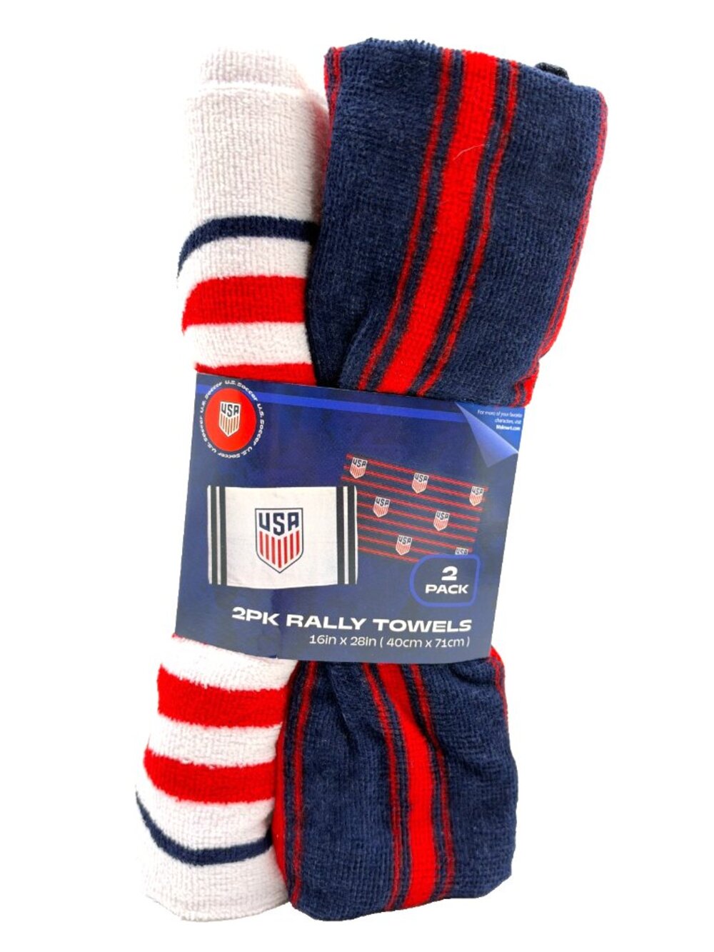 Jay Franco US Soccer Rally Towels 2 Pack - 16x28 Red White Blue - New